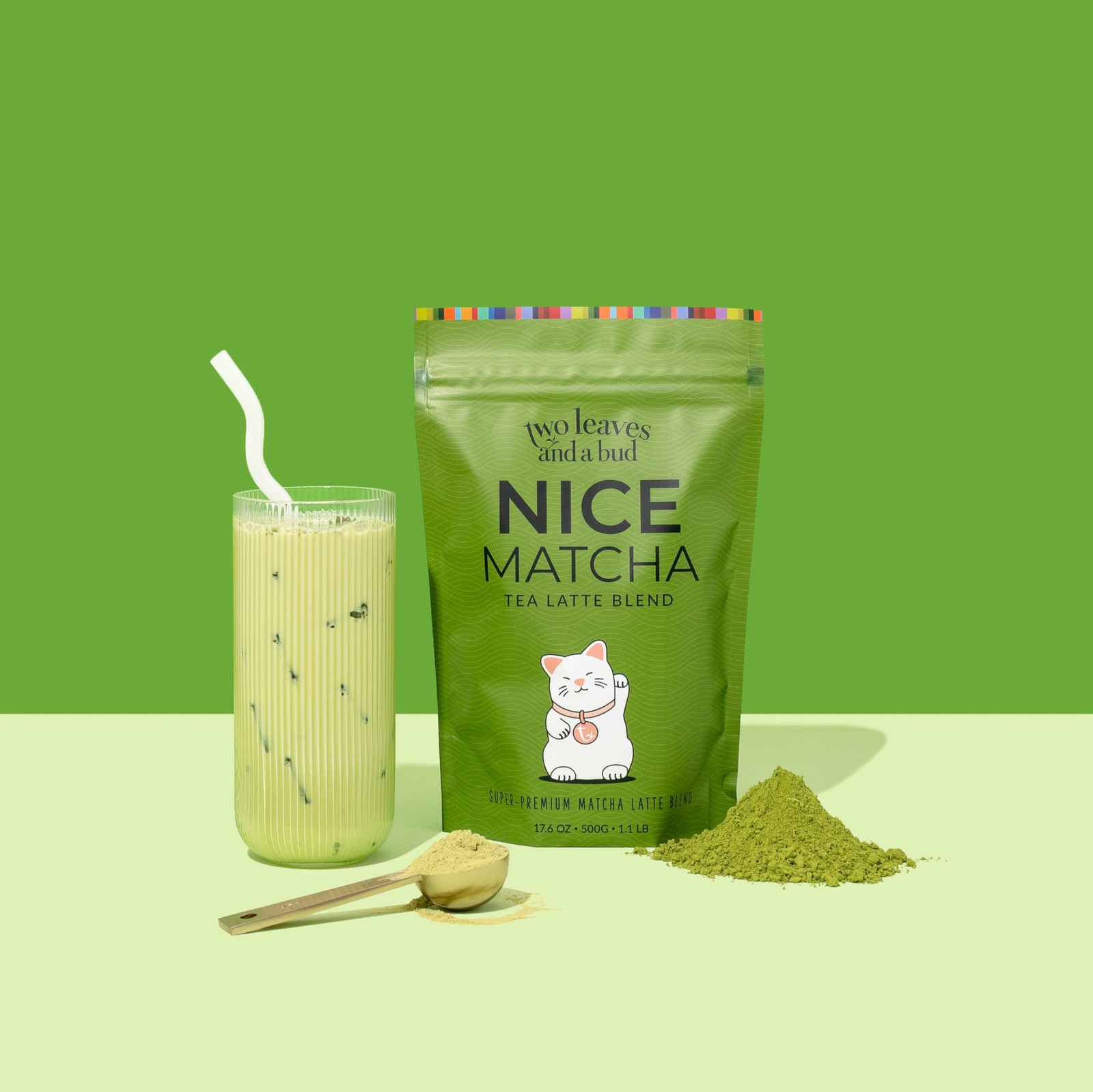 Two Leaves and a Bud Nice Matcha Sweetened Latte Blend, Japanese Matcha Latte…