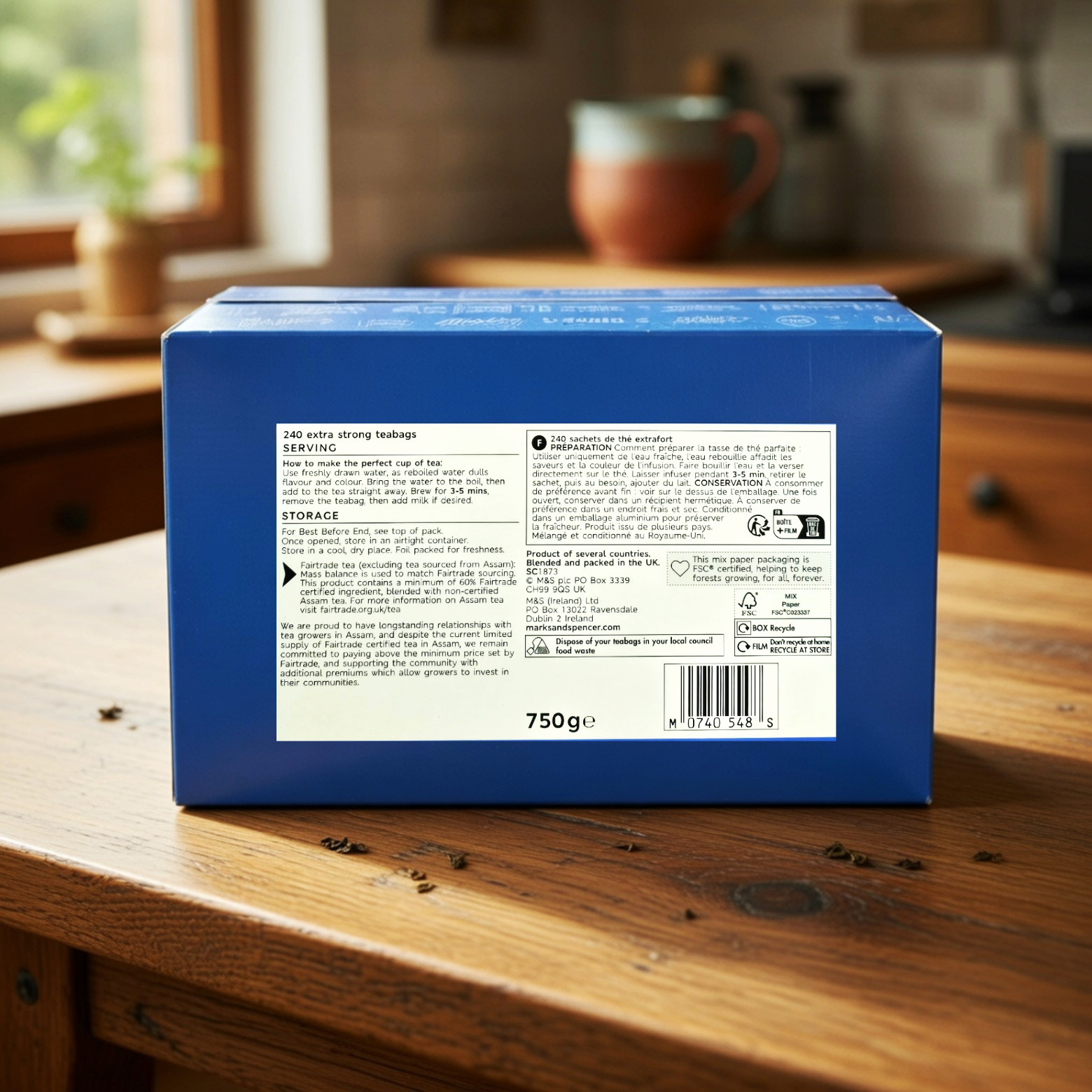 M&S Extra Strong Tea 240 Teabags Rich & Bright Flavour Fairtrade Marks & Spencer