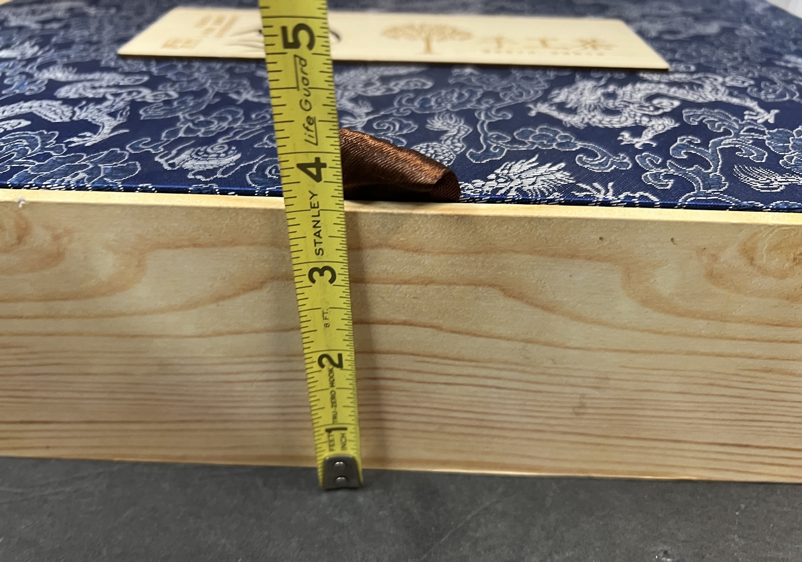 Chinese Handmade Tea 4 Tinplate Canister in Wooden Case Box