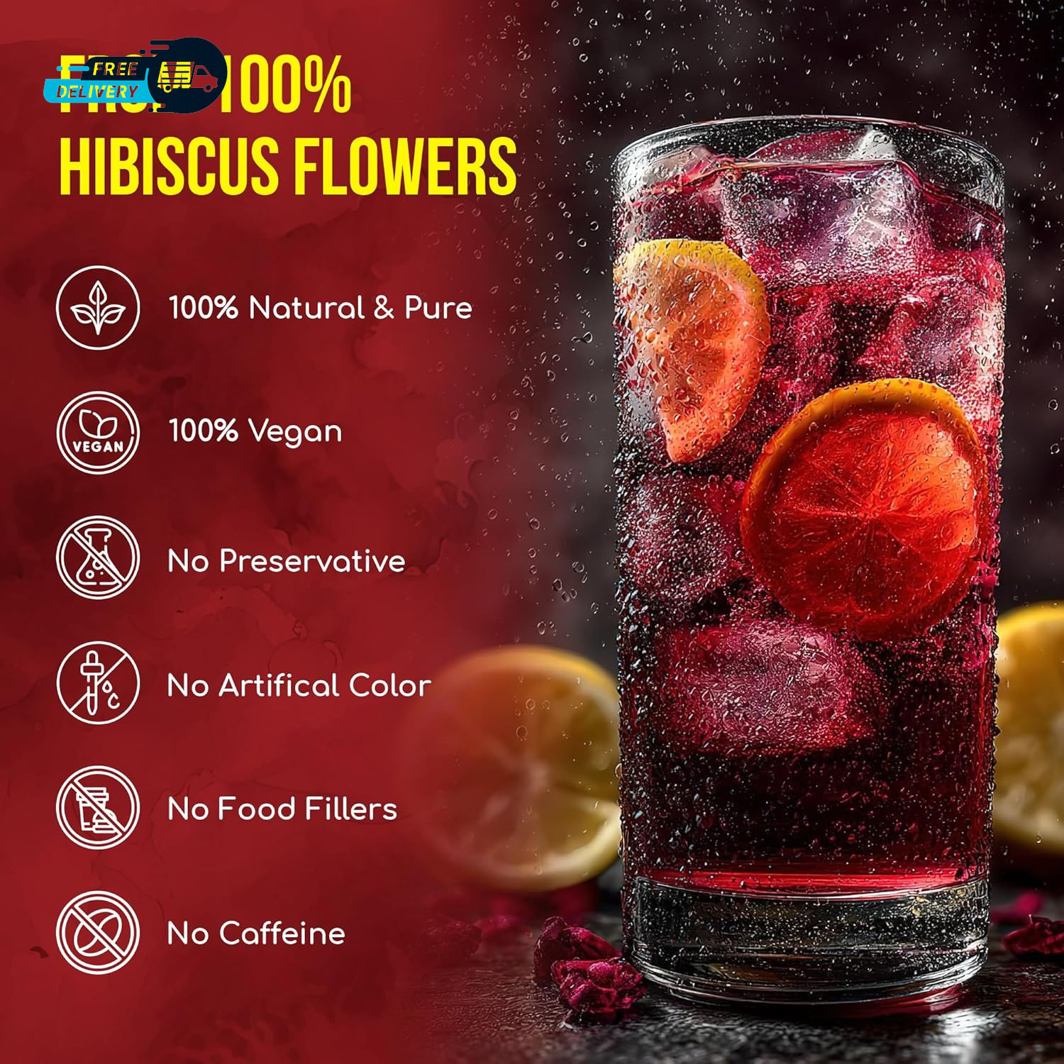 140 Hibiscus Flowers Tea Bags 100% Natural, Pure from Hibiscus Flowers.