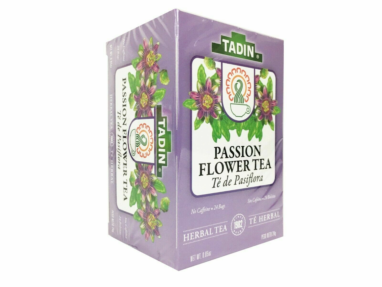 Tadin Pasiflora (Passion Flower) Herbal Tea, Made in USA 24 Bags (6 BOXES) 03/25