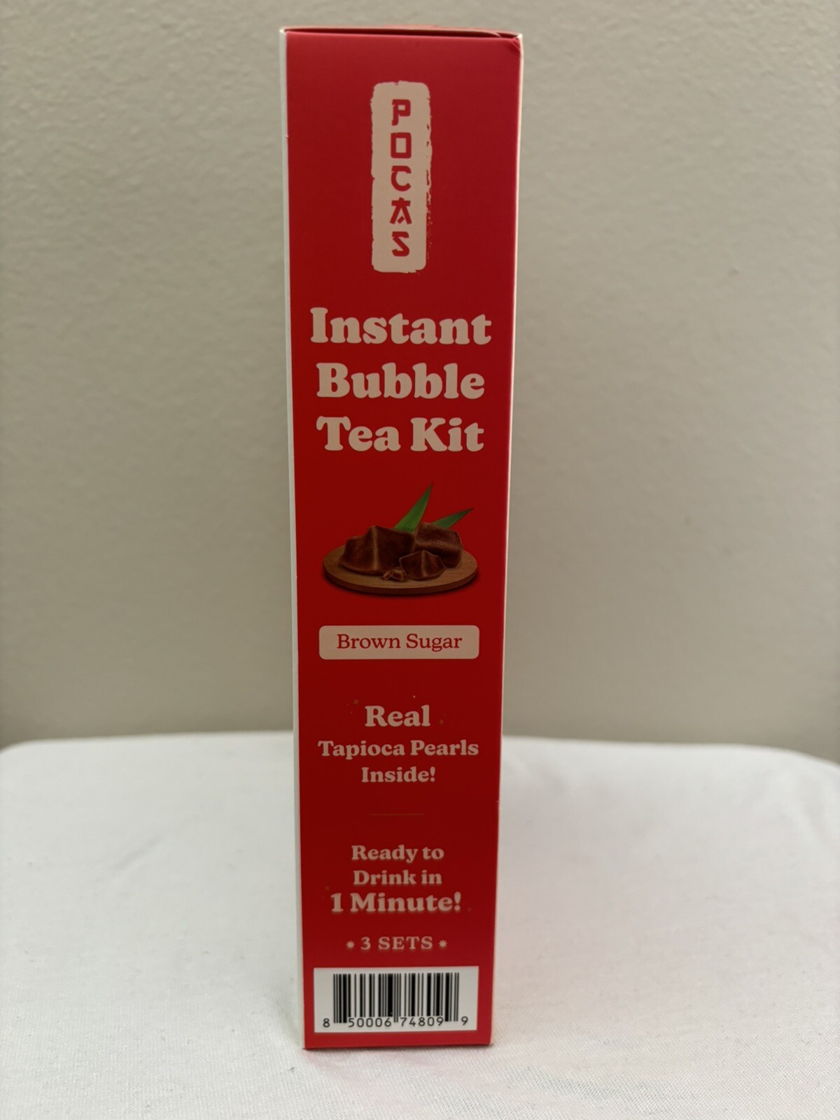 Instant Bubble Tea Kit Brown Sugar Flavor Makes 3 Teas 8.9 Oz Box Best By 12/25