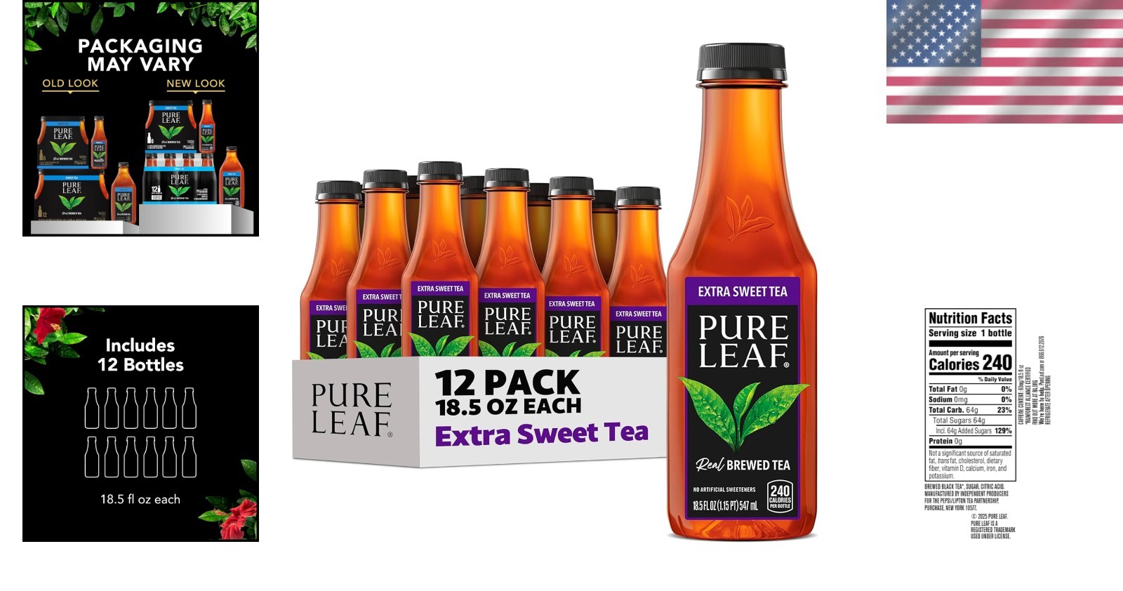 Brand New Iced Tea Extra Sweet Real Brewed Tea 18.5oz Pack of 12