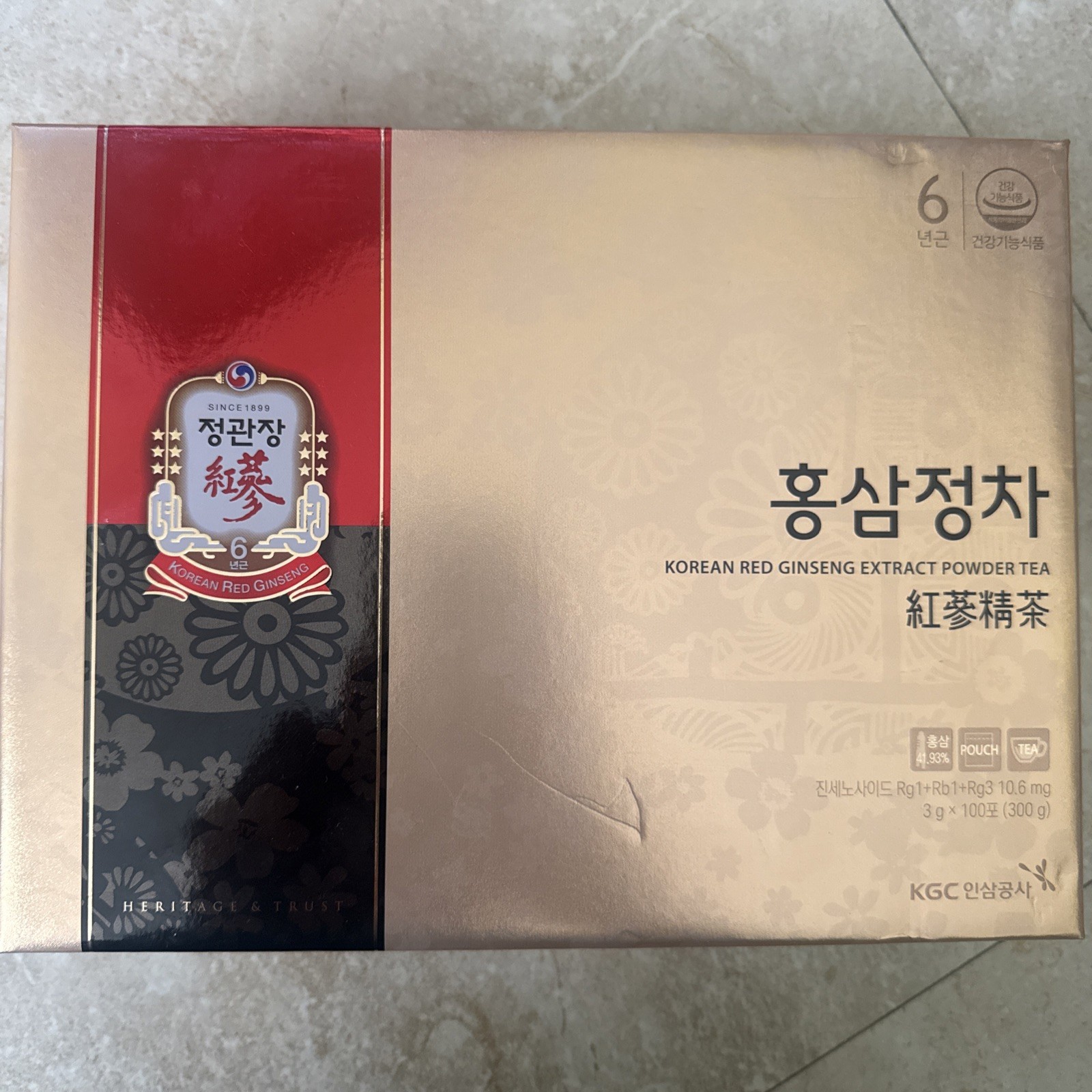 Korean Red Ginseng Extract(42%) Premium Tea 3g 100 bags 정관장