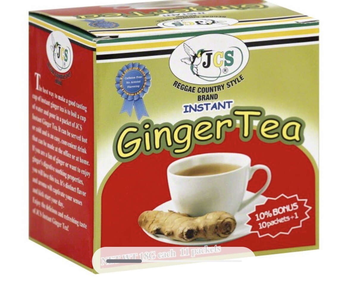 JCS Jamaican Reggae Country Style Instant Ginger Tea,33 packets,18 gm each 3 Box