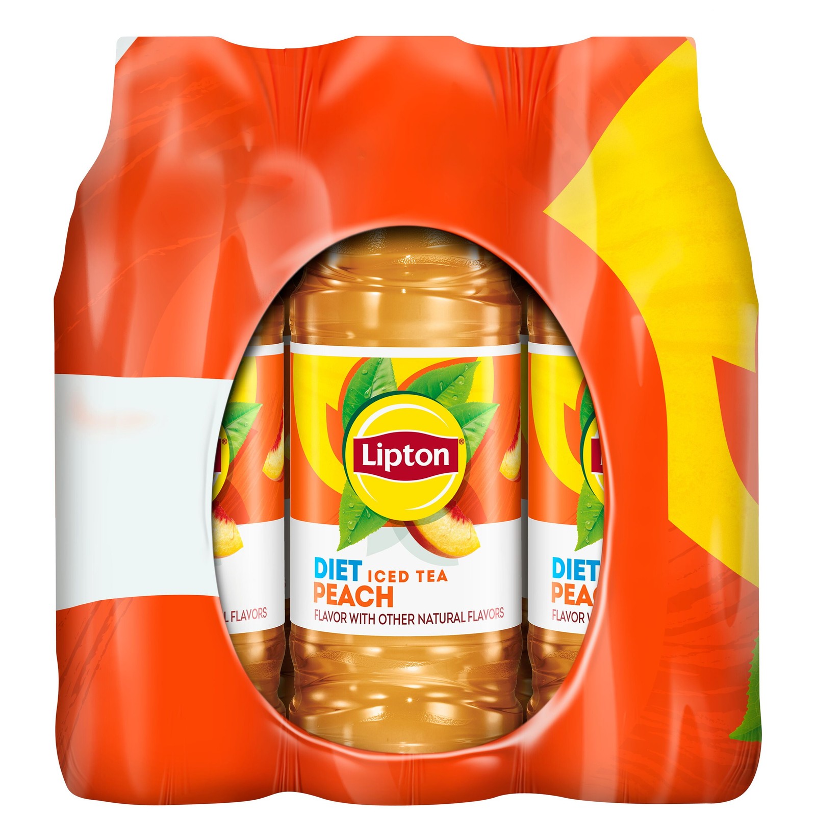 Lipton Peach Flavor Diet Iced Tea, 16.9 fl oz Bottles, 12 Count