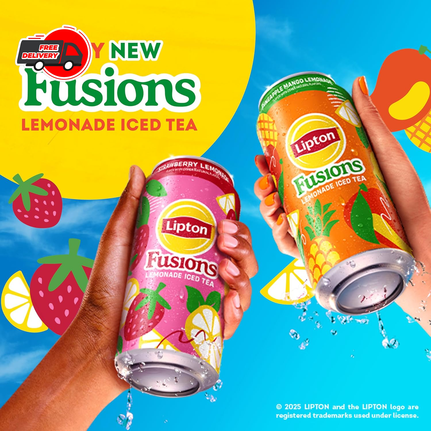 Fusions, Pineapple Mango Lemonade Iced Tea, 16 Fl Oz Cans (Pack of 12)