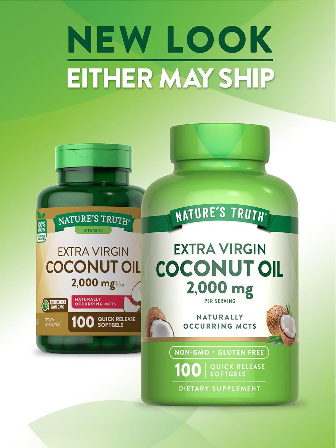 Nature’s Truth Coconut Oil Supplement | 100 Softgels | Naturally Occurring…