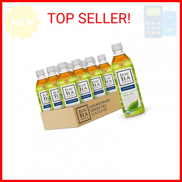 Teas’ Tea Unsweetened Pure Green Tea, Organic, Sugar Free, 0 Calories, 16.9 Ounc