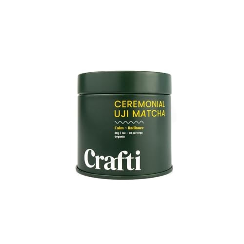 Crafti Ceremonial Grade Matcha Powder (Organic) – Unsweetened 1.06 oz