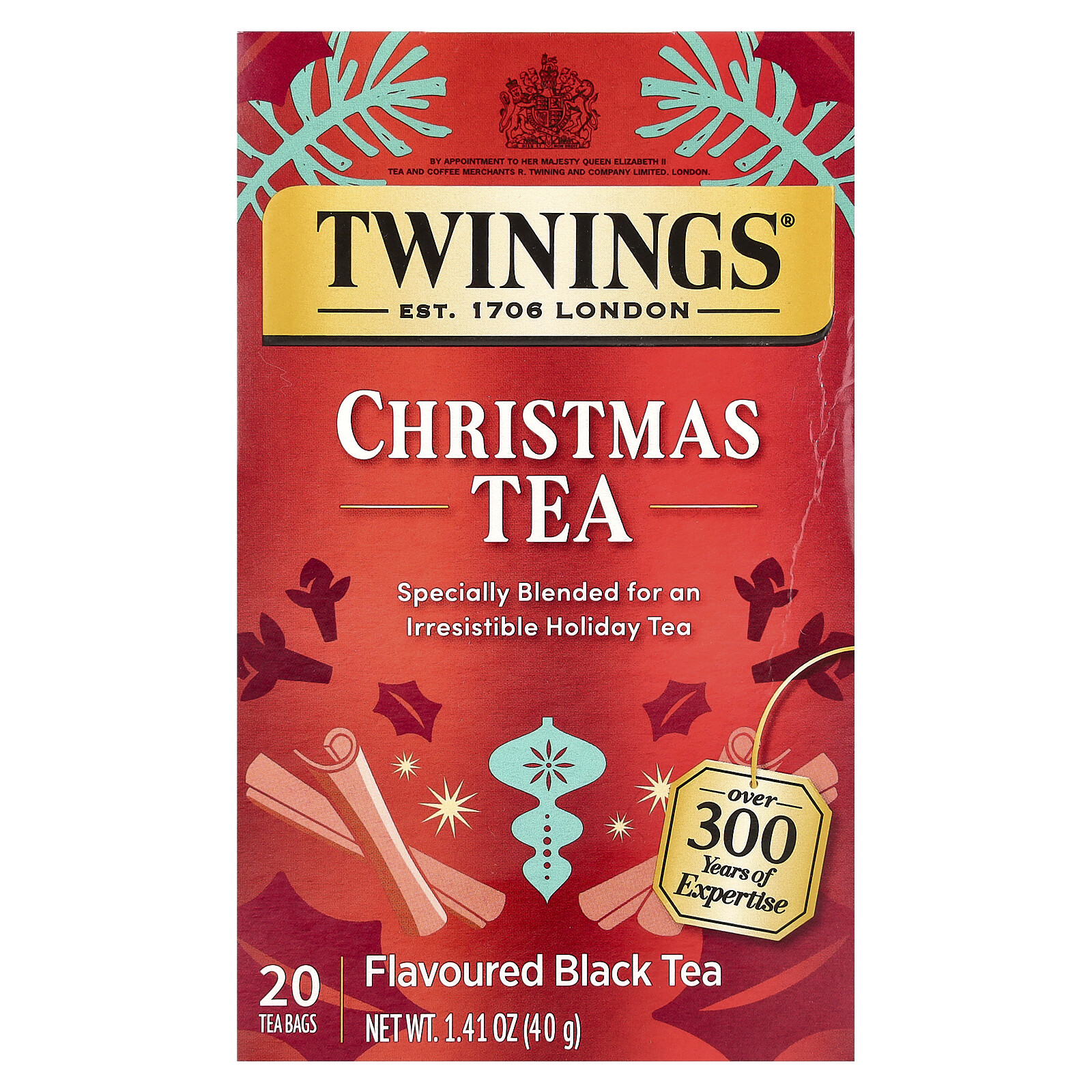 Christmas Tea, 20 Tea Bags, 1.41 oz (40 g)