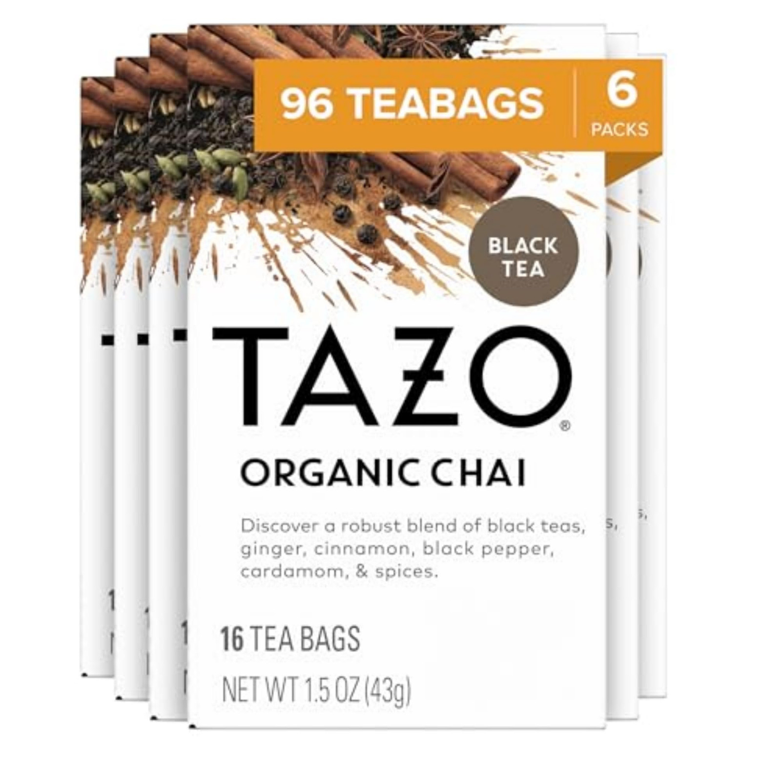 Regenerative Organic Chai Black Tea, Contains Caffeine, Fair Trade, Kosher, U…