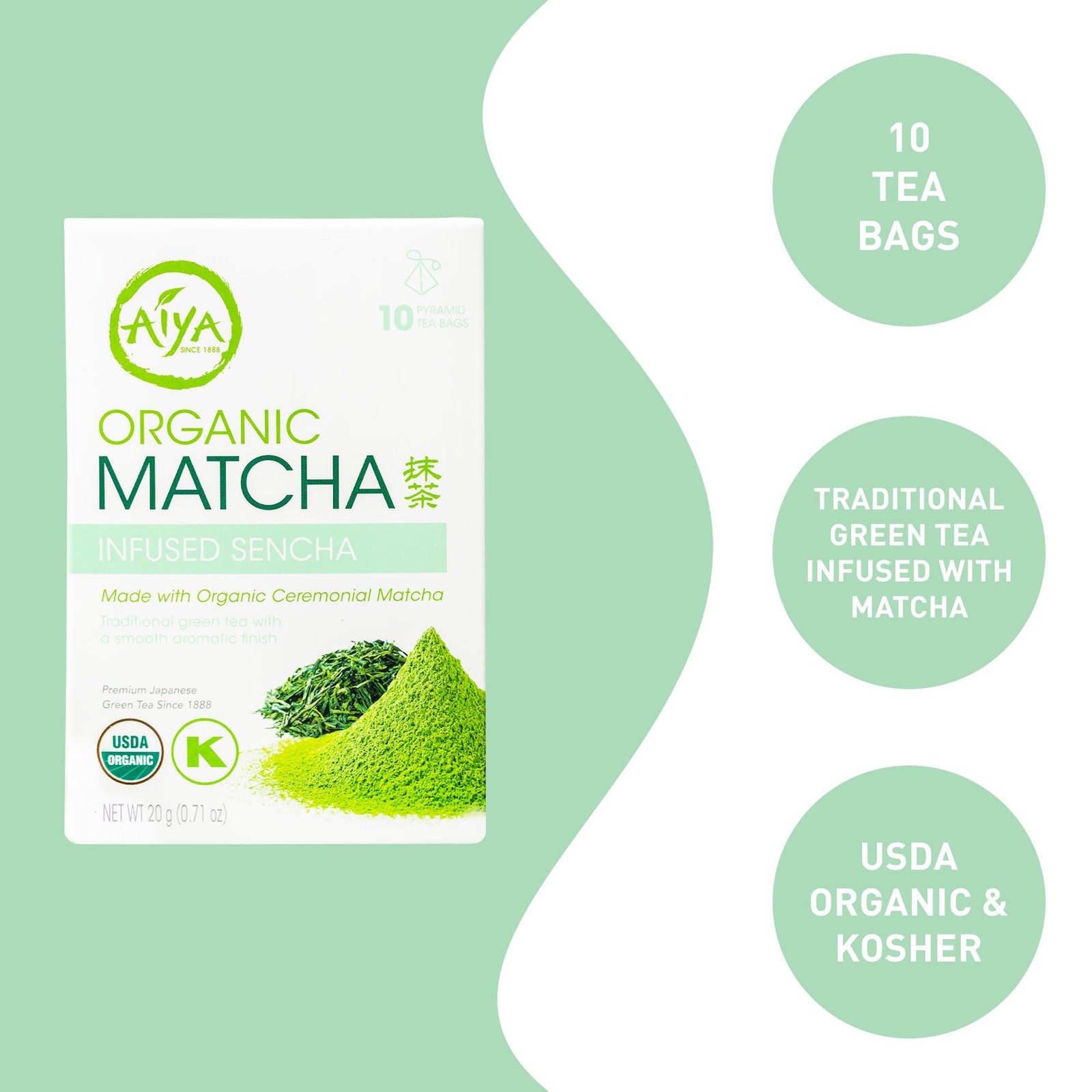 Aiya Organic Matcha Infused Sencha | Organic Ceremonial Matcha Green Tea, Org…