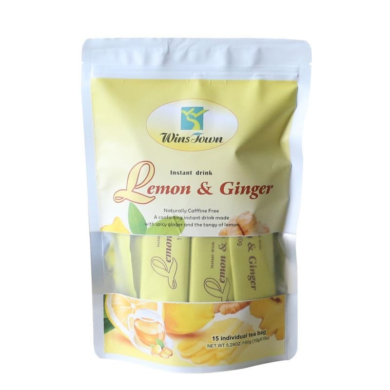 Lemon Ginger Herbal Tea, Honey Flavor Caffeine-Free Natural Inflammation Support