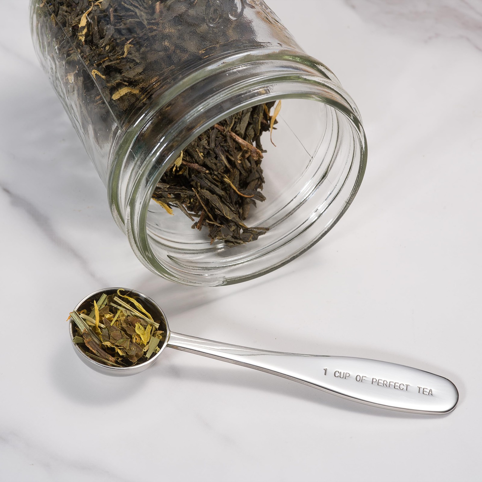 Loose Leaf Tea Spoon Measure | One Cup of Perfect | 5x 1x 1, Silver