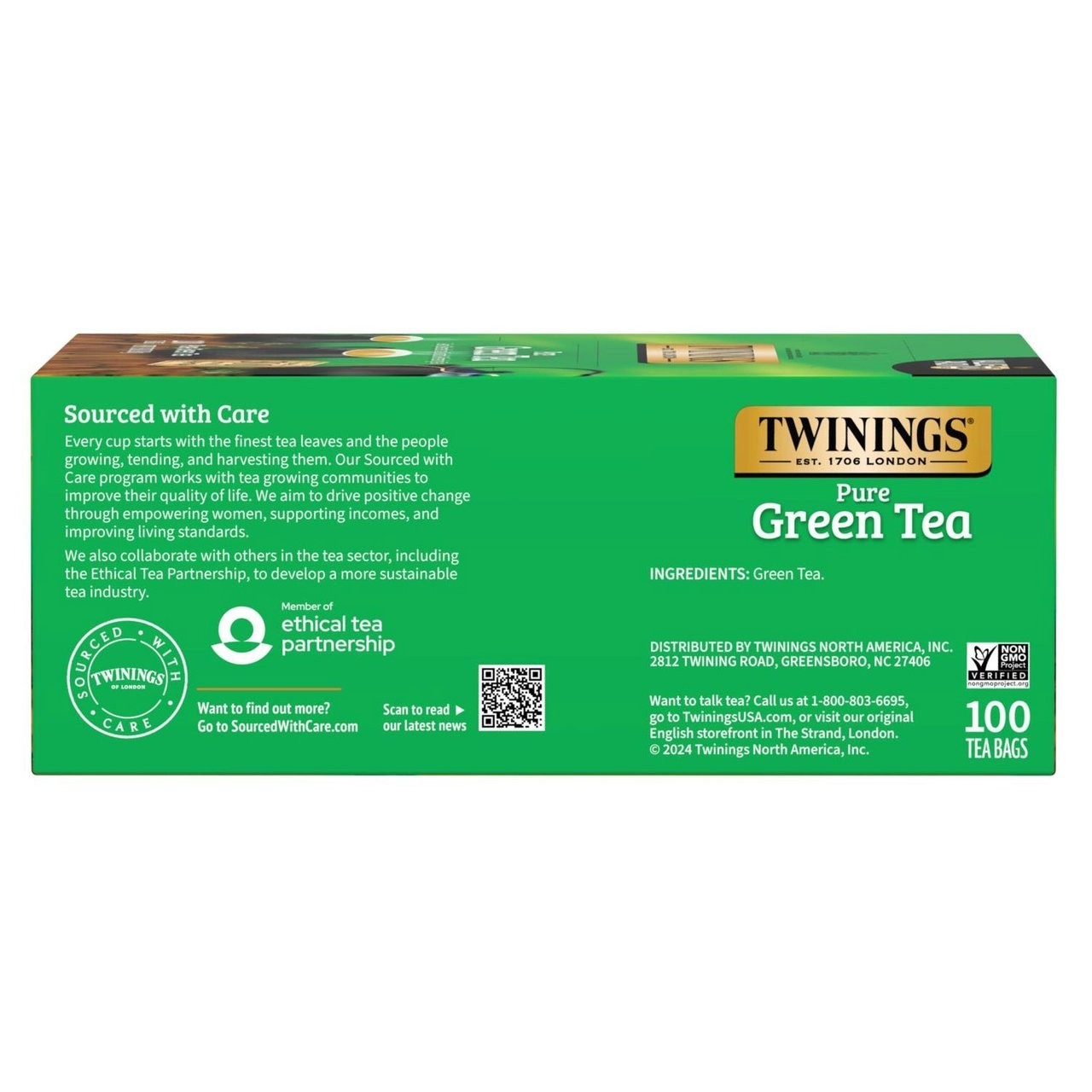 Twinings Pure Green Tea Individually Wrapped Bags 100 Count Pack of 1 Smooth …
