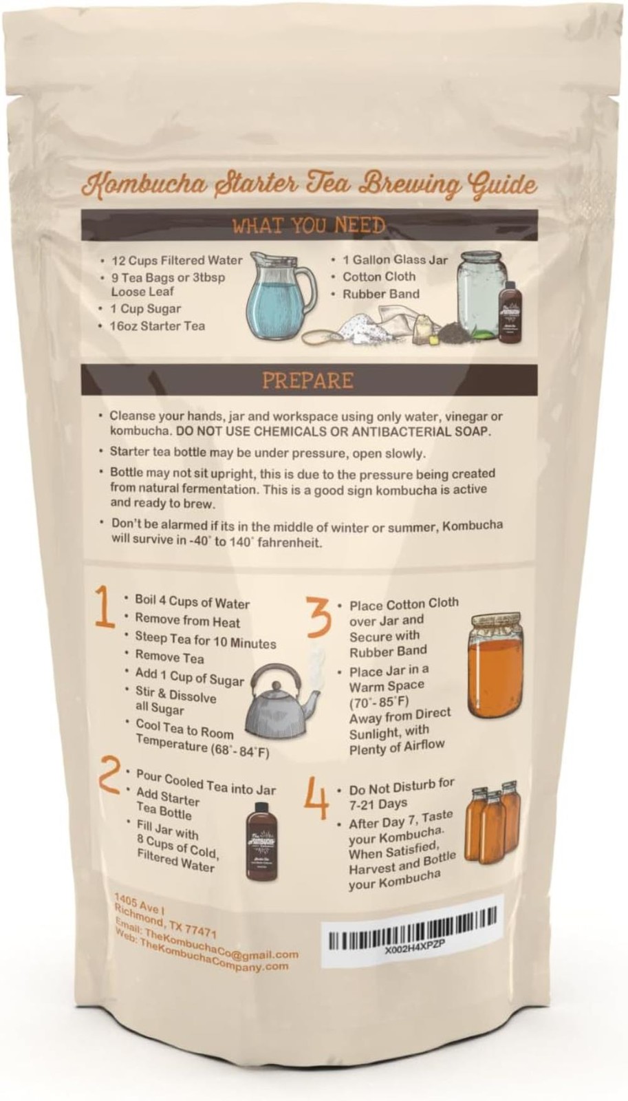 Kombucha Starter Tea | Grow SCOBY From Scratch | 16 oz Bottle