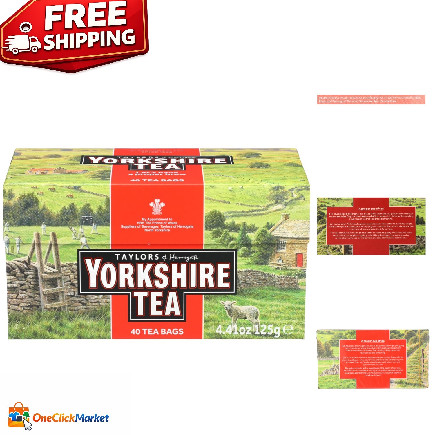 Traditional Yorkshire Tea, 40 Count Bag – Perfect Breakfast or Afternoon Delight