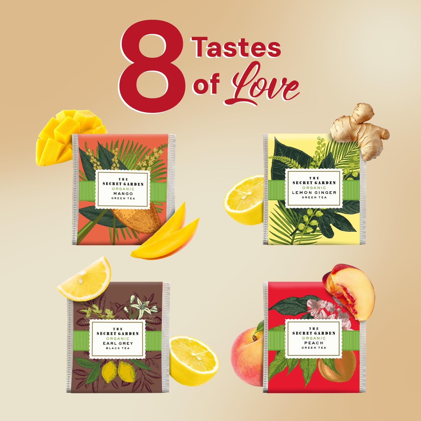 Organic Tea Bag Sampler Set – 80 Pack in Designer Tin for Gifting