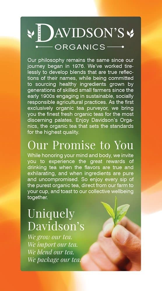 Davidson’s Organics, English Breakfast, 25-count Tea Bags, Pack of 6