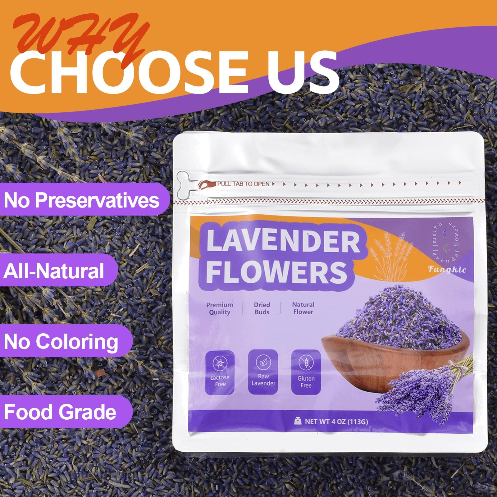 Dried Culinary Lavender Flowers – Food Grade Buds(4 oz), for 4 oz