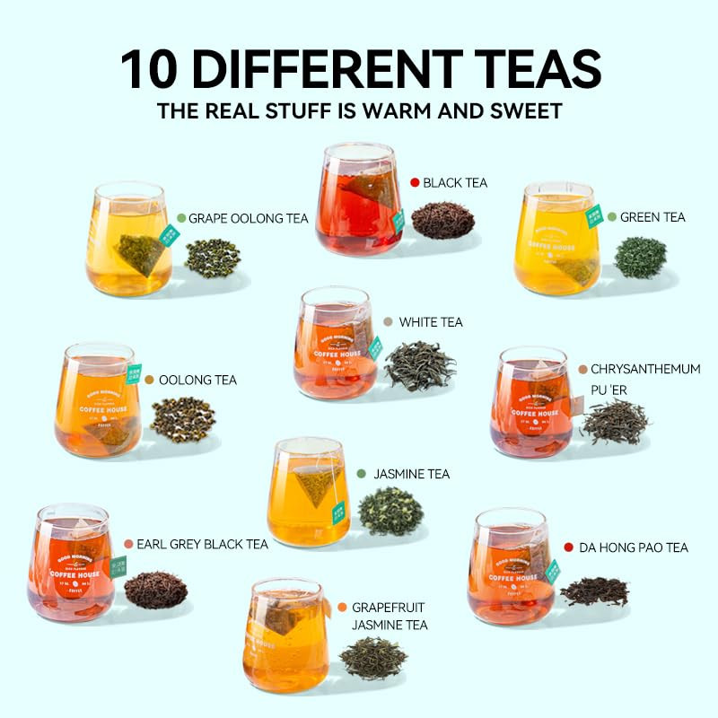 BEI CAI Tea Bags Sampler Assortment Box (50 Count) 10 Different Flavors,Perfect