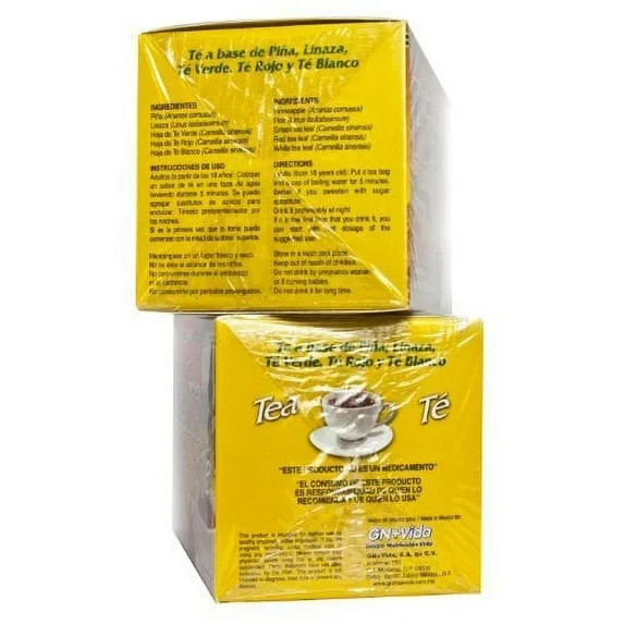 Pinalim Tea/Te De Pinalim Mexican Version- Pineapple, Flax, Green Tea (2 Pack)