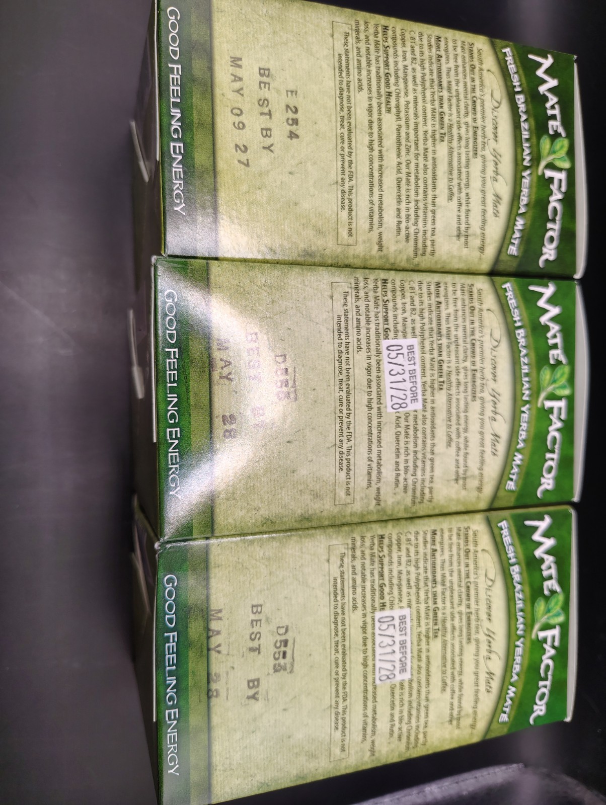 Mate Factor Yerba Mate Green Tea,Fresh Organic Tea Bags. 3boxes