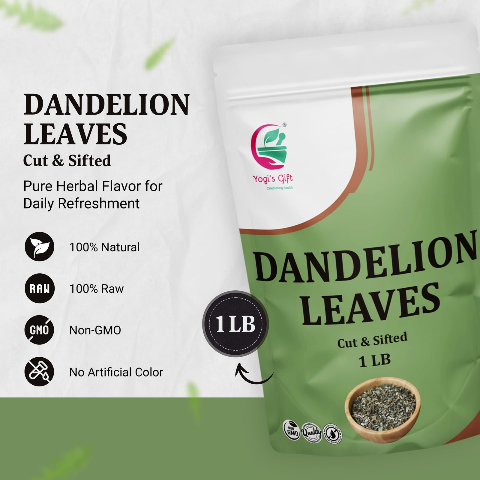 Dandelion Leaves Cut And Sifted 1 LB,100% Natural & Pure, Ideal for Dandelion…