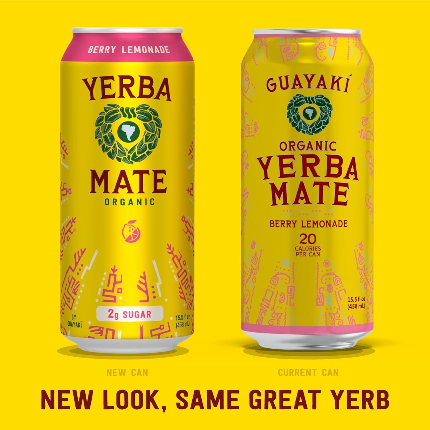 Organic Berry Lemonade Yerba Mate – 12-Pack of Natural Energy Drinks, No Jitters