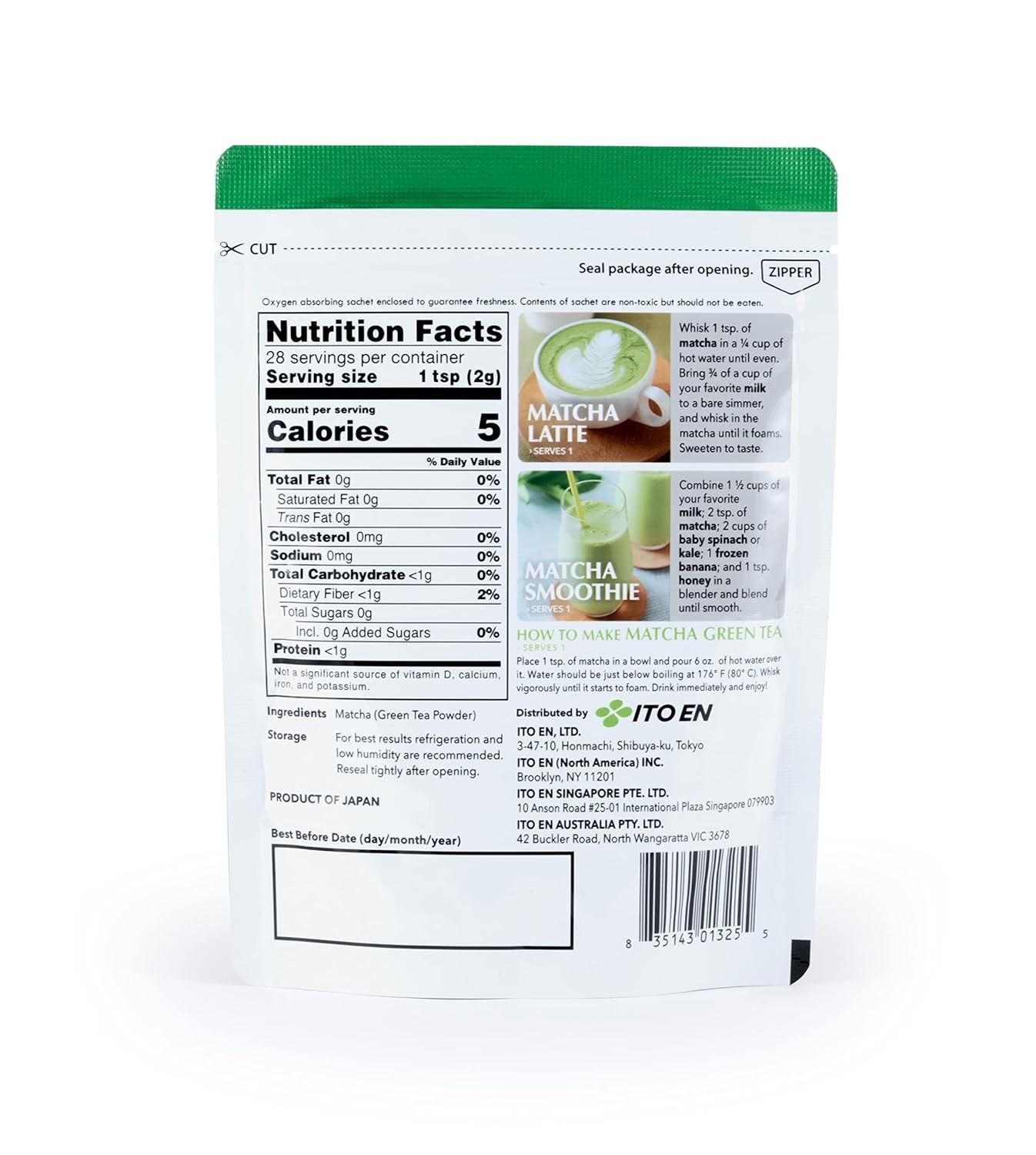 Ito En Matcha Green Tea Japanese Powder, 2 Ounce (Pack of 1)