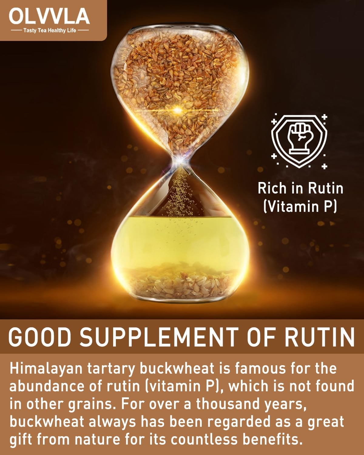 Himalayan Tartary Buckwheat Tea – 8oz Roasted, Gluten-Free, Caffeine-Free