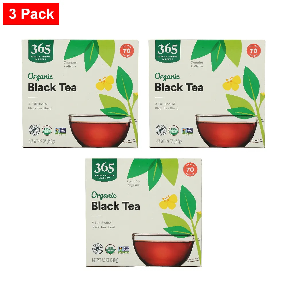 365 By WFM, Organic Black Tea, Single-Serve Tea Bags, 70 Count – 3 Pack
