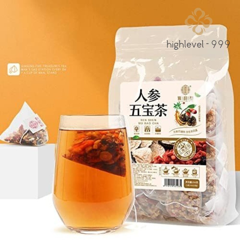 Ginseng Five Treasure Tea Wubao Red Date 8.81oz (5gx50pack) Men’s Tea 250g