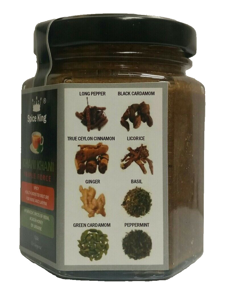 Khani Khani Triple Force Spice King Acacia honey spiced tea syrup 200 g 7.05 oz
