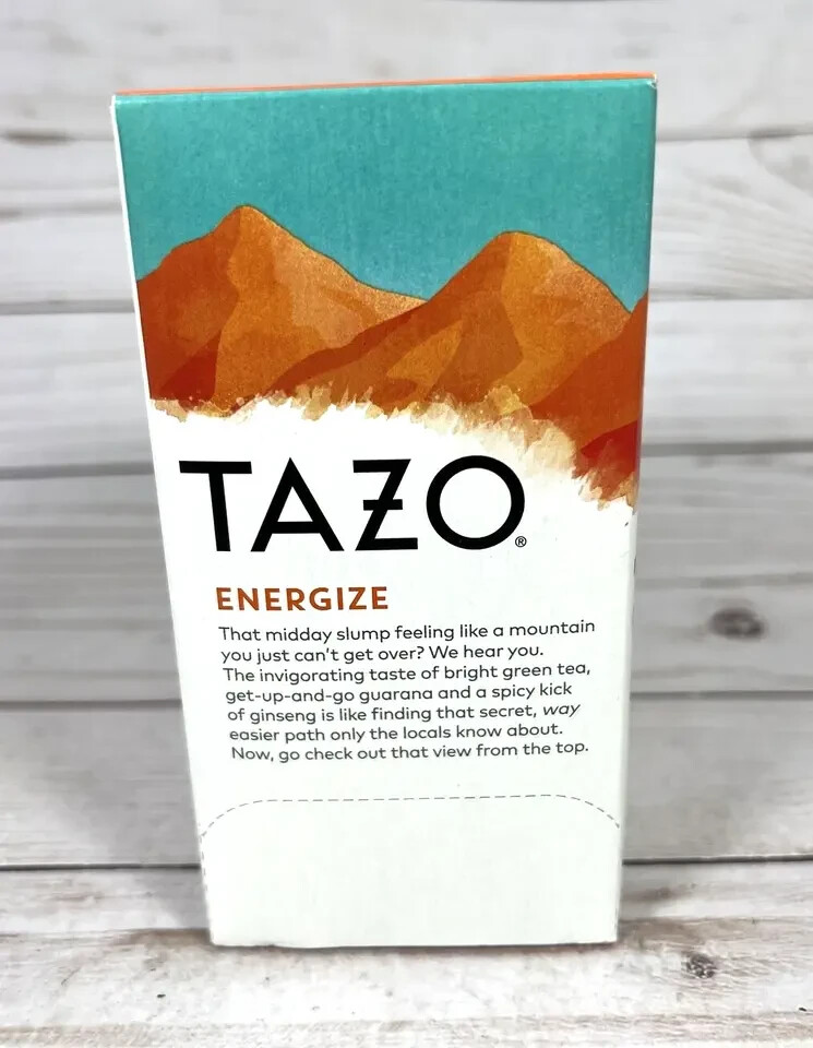 LOT OF 6 Tazo ENERGIZE Green Tea High Caffeine 20 Bags BB:1/06/24. (6X20=120)