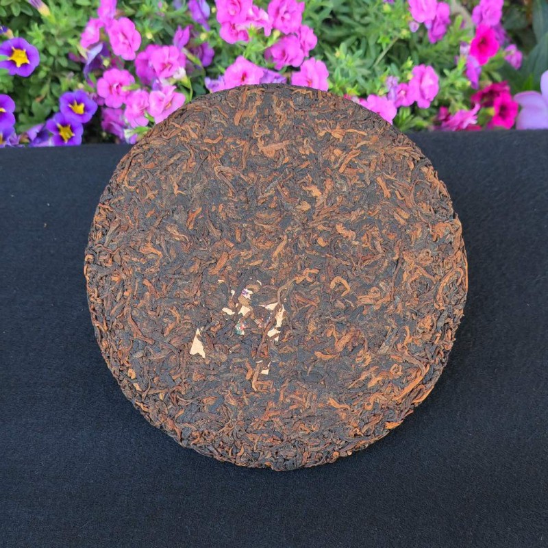 357g Jingmai Old Tree Qizi Cake Round Tea 2017 Yunnan Pu’er Tea Ripe Tea Cake