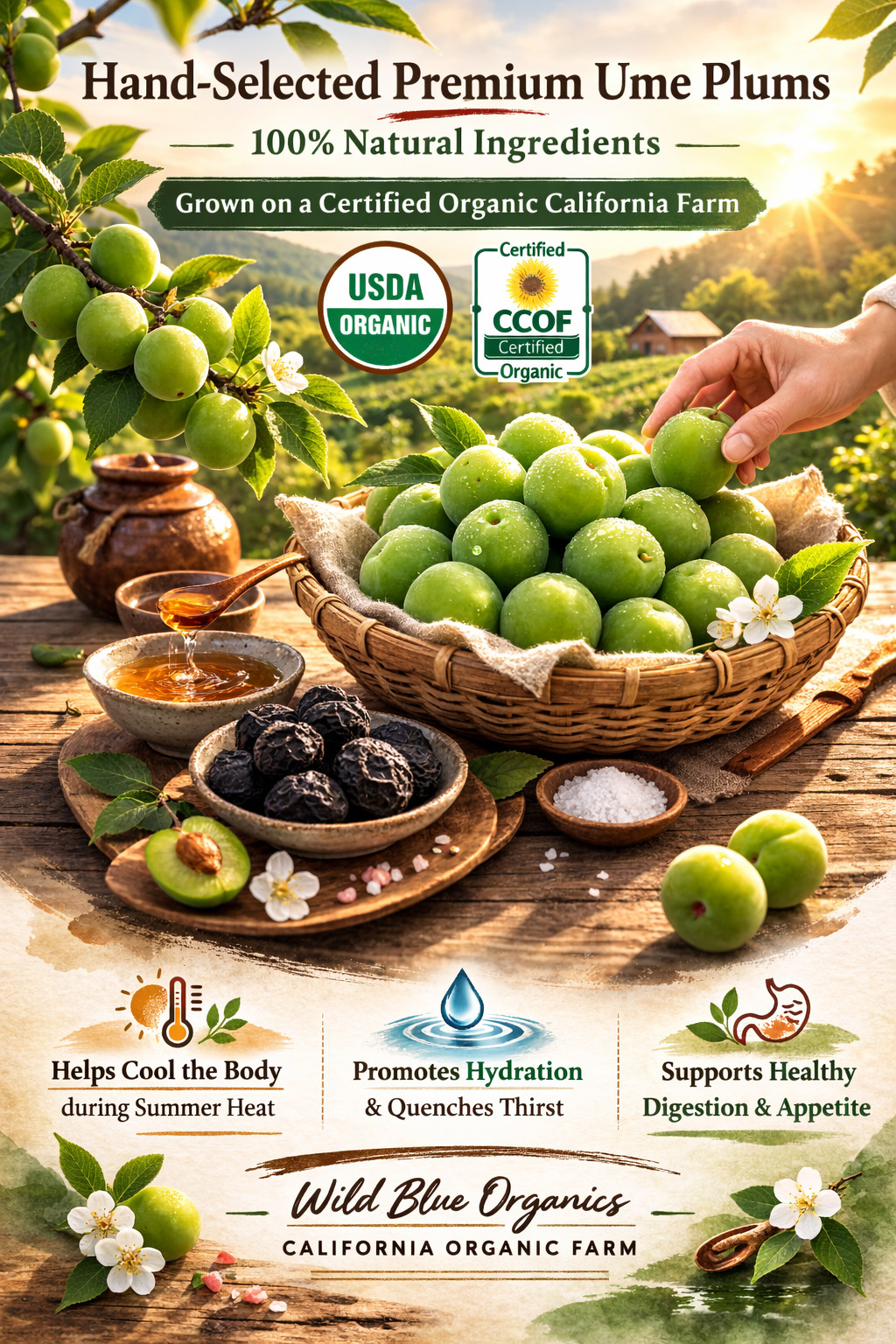 Organic Wu Mei Tea – Naturally Fermented Sour Plum Herbal Tea, California Farm D