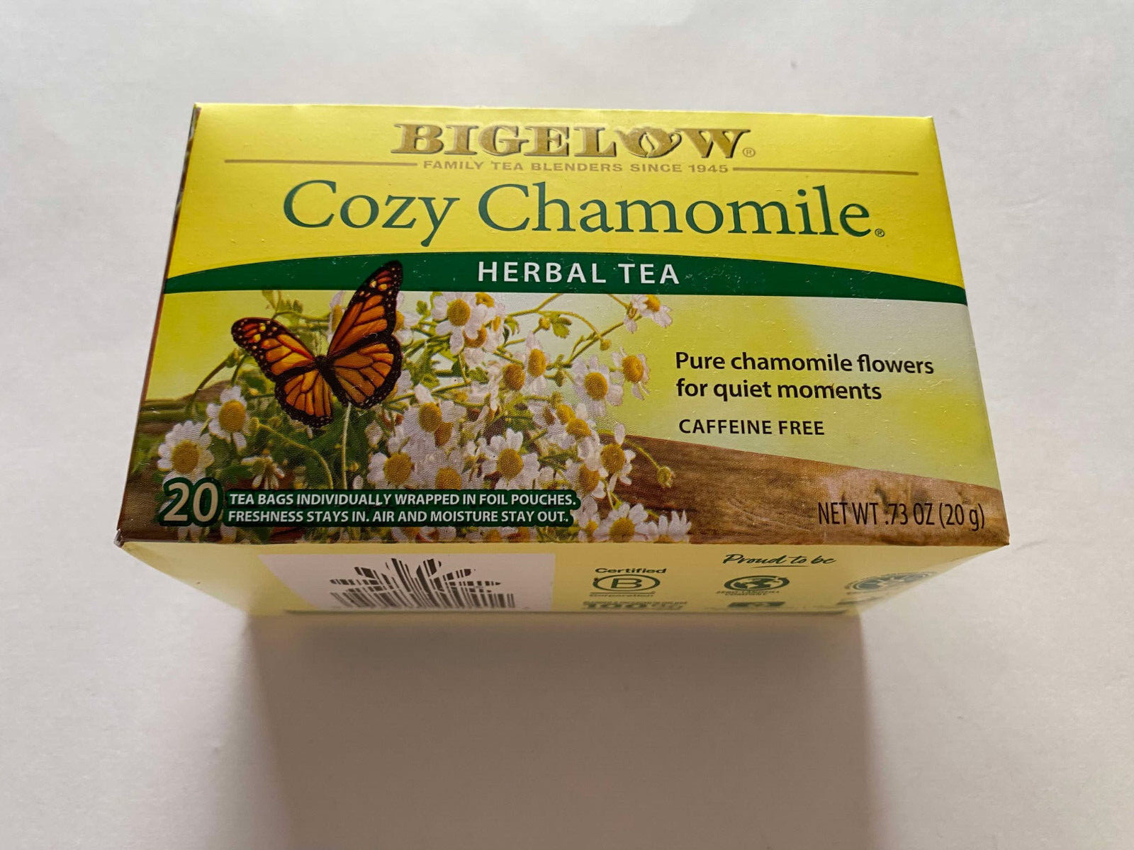 (Lot of 4 ) Bigelow Cozy Chamomile Herbal Tea ( 20 bags each box ) EXP:03/2027