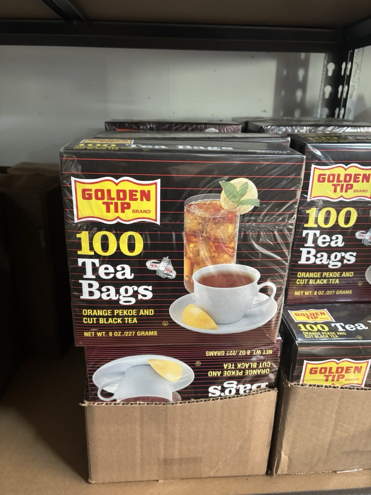 2 PACKS : Golden Tip Tea Bags, Orange Pekoe and Black Tea Best By Nov 2026