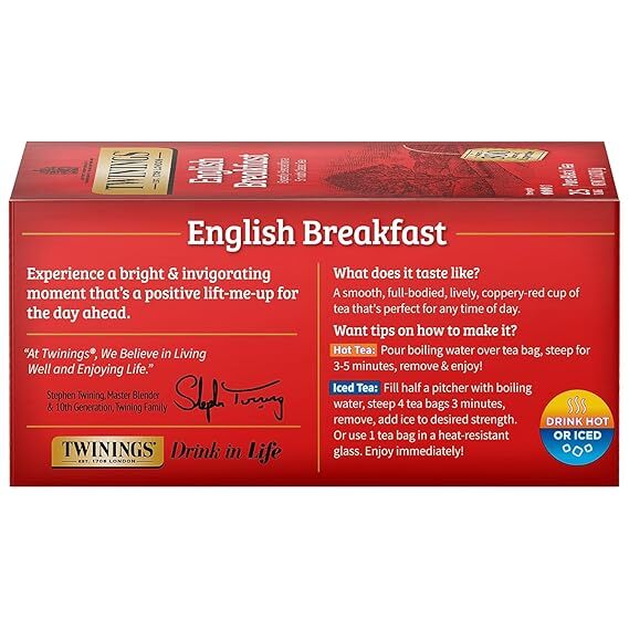3 Pack – Twinings English Breakfast Pure Black Tea Bags – 20 Count