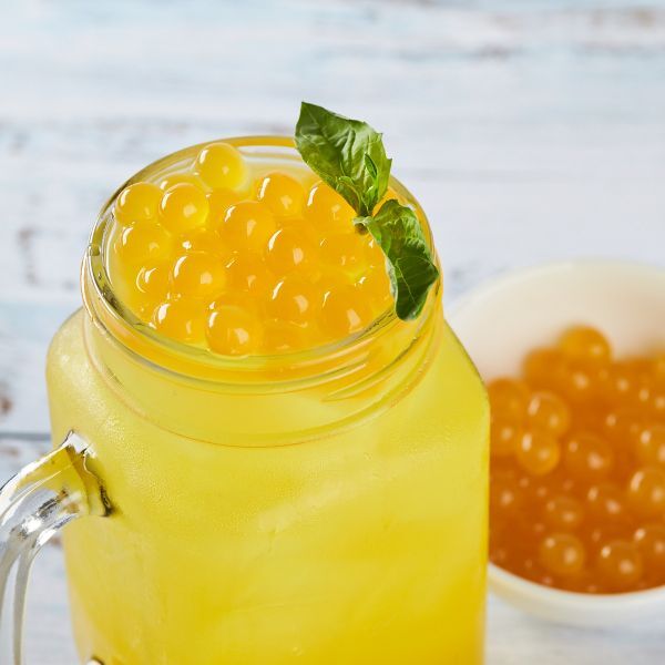 Tea Zone Peach Popping Pearls/ Bursting/ Popping Boba(B2061, 7 lbs) for Boba Tea