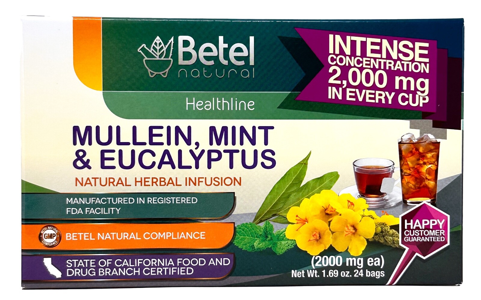 Premium Gordolobo, Menta y Eucalipto Te by Betel Natural – Delicioso para El Tie