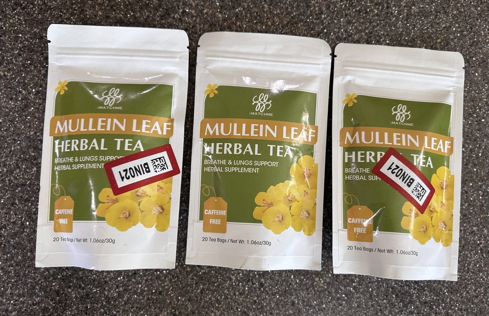 Mullein Leaf Tea Bags for Lung Cleanse, Respiratory Support and Mucus Allergies