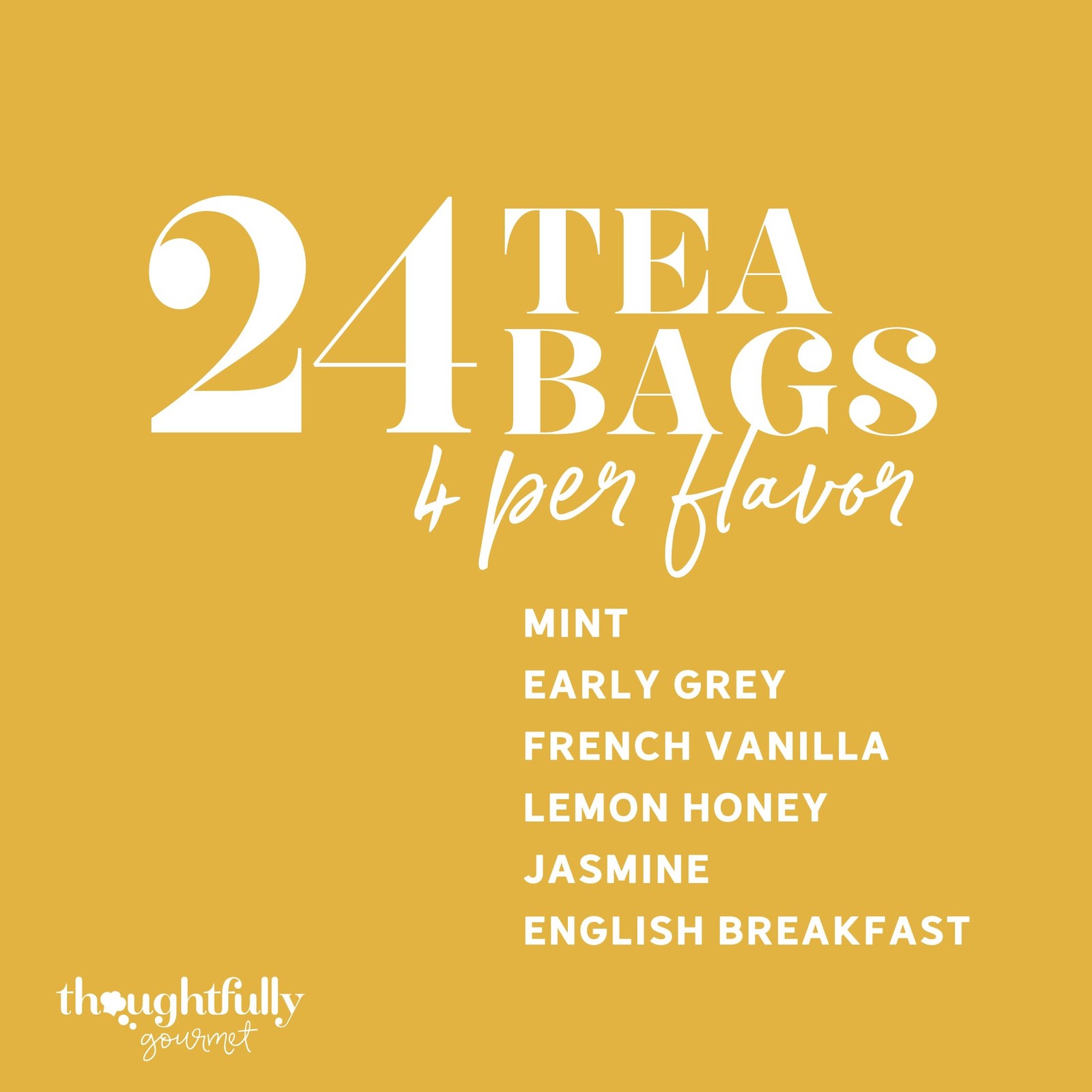 24 PCS Cat Lover Tea Gift Set Gourmet 6 Flavors Art Quotes Cat Mom Dad