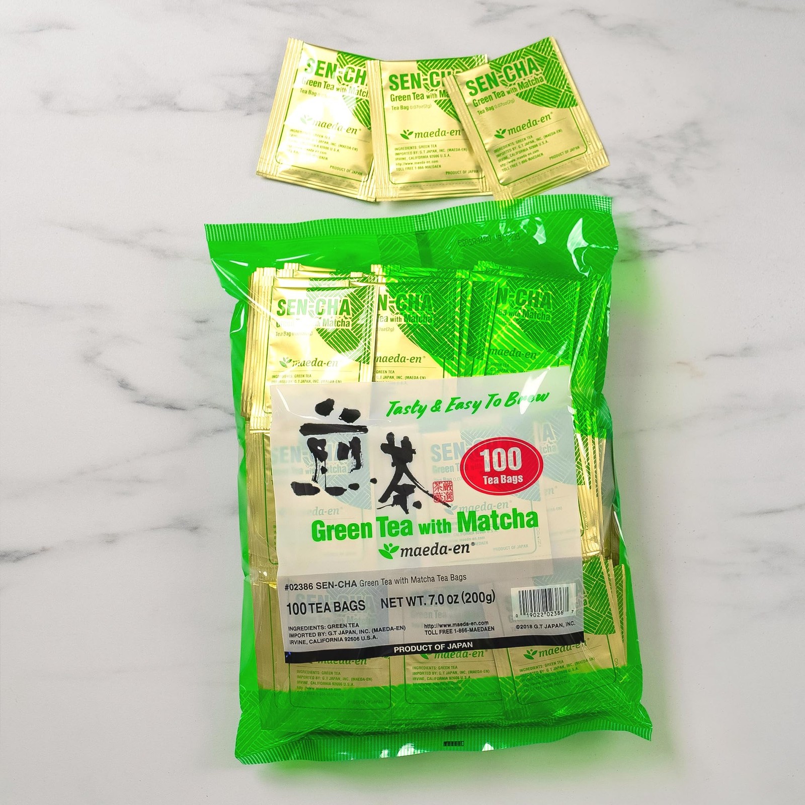 Sen-cha with Matcha Green 100 Tea Bags Powder Japanese Origin Green Tea Leave…