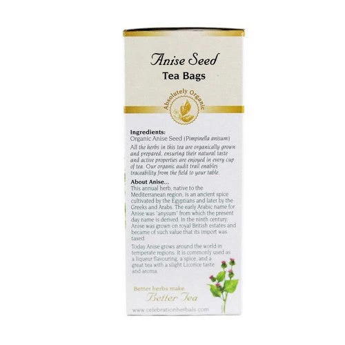 Organic Anise Seed Tea 24 Bags By Celebration Herbals