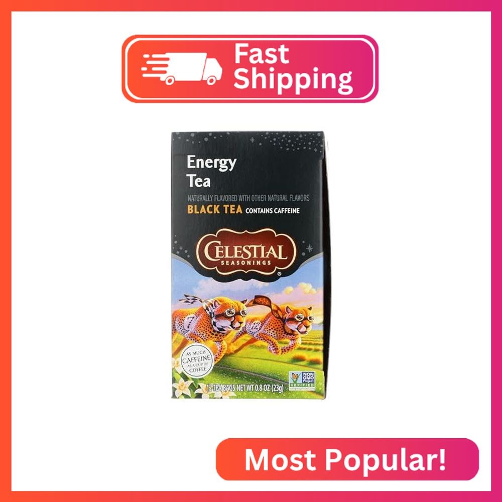 Celestial Seasonings Black Tea, Energy Black Tea, 12 Count