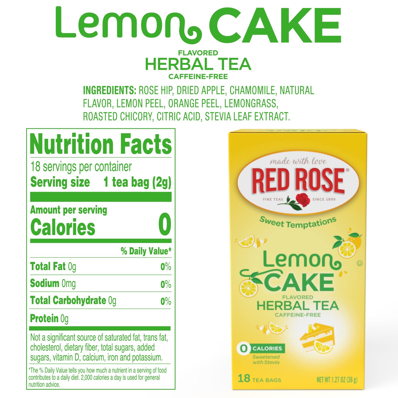 Sweet Temptations Dessert Tea Lemon Cake, Zero Carbs, Zero Sugar Bursting wit…