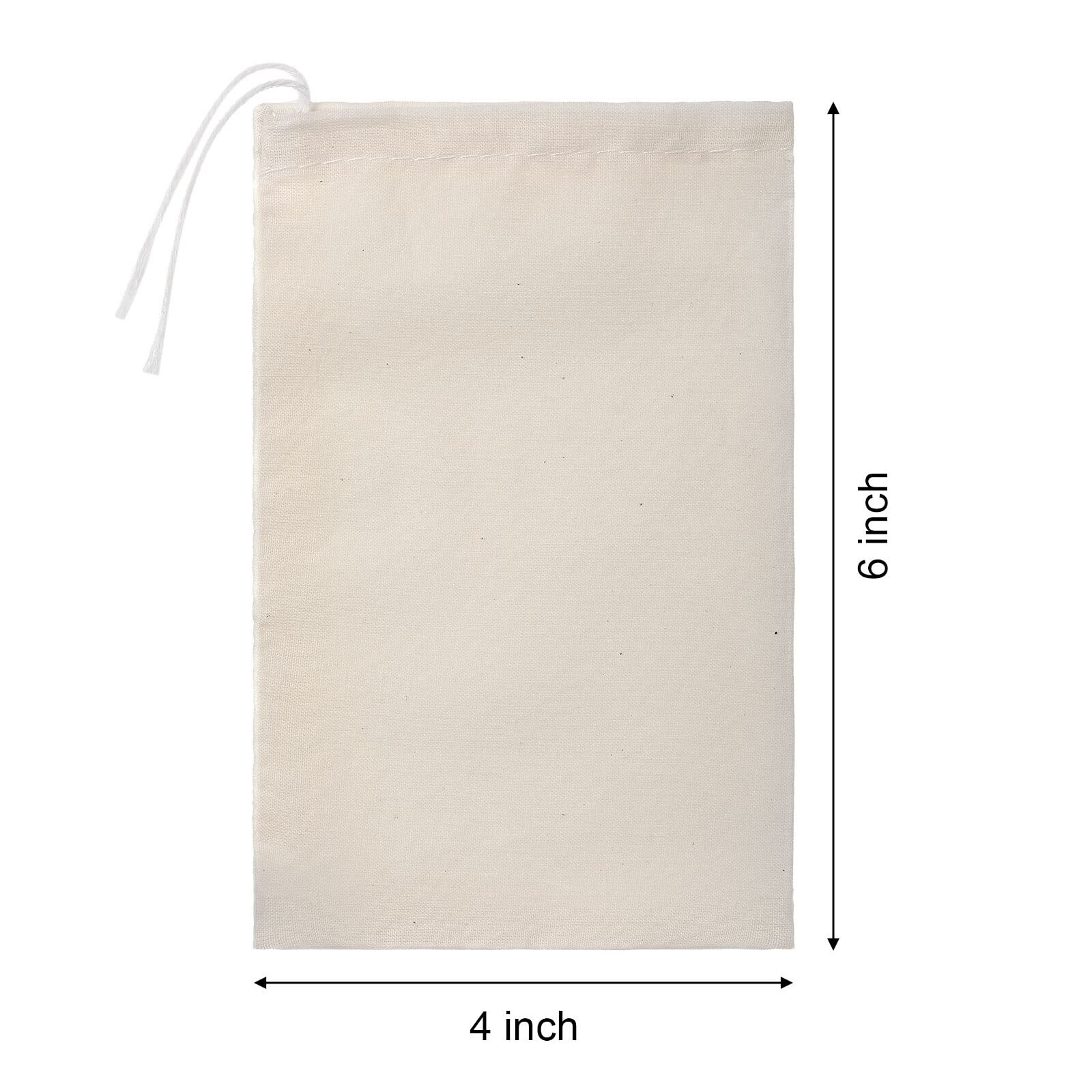 Boao 50 Pcs Cheese Cloth Tea Bags 4 x 6 Inch for Straining Reusable Tea Filte…